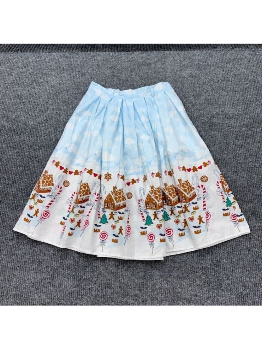 Hell Bunny Gigi Skirt Novelty Print Christmas Gingerbread House Womens Medium
